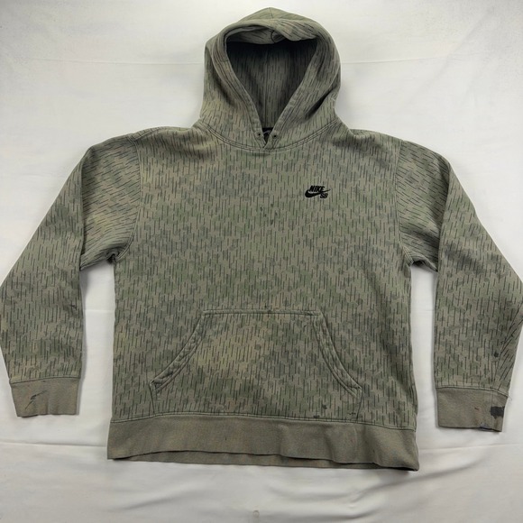 Nike SB Other - Nike SB Rain Camo Fleece Hoodie CV4320-320 Olive Green Large Mens